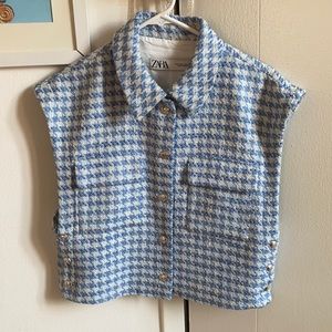 Zara Morocco Collard woven top